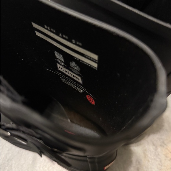 Hunter Original Ankle Boots 7 Chelsea Matte Black Slip On Rain Bootie Womens - Picture 6 of 6